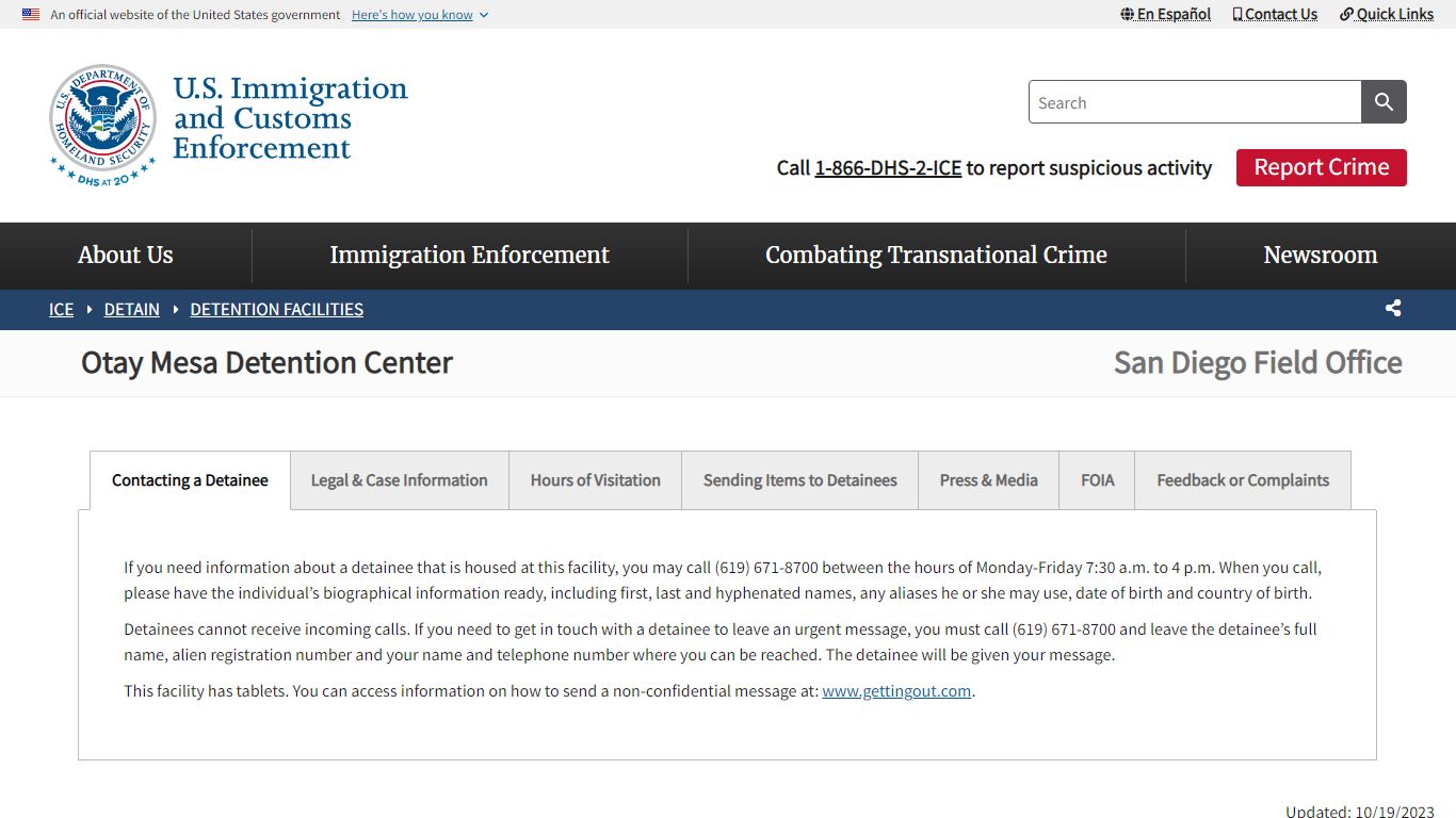 Otay Mesa Detention Center | ICE