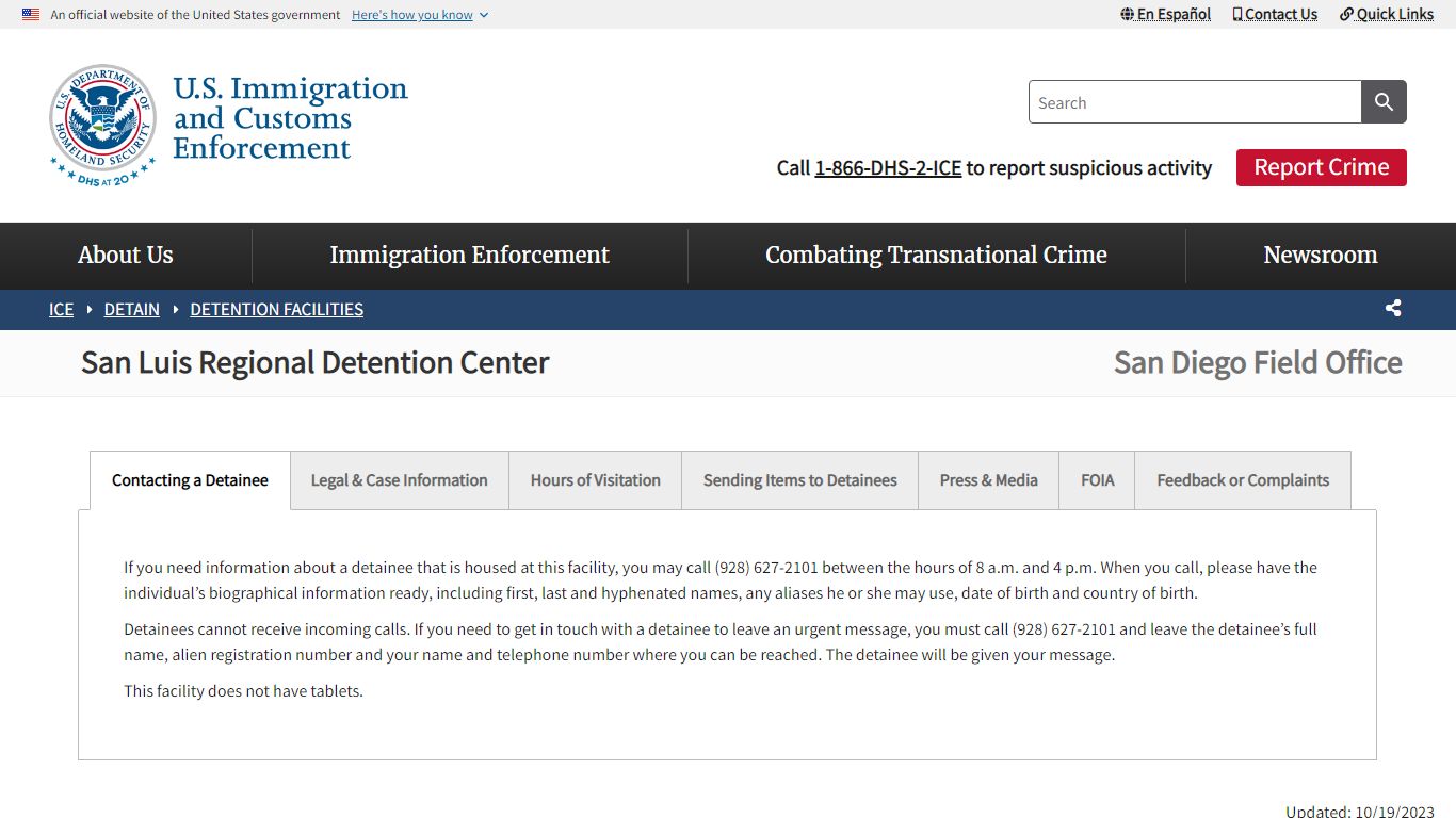 San Luis Regional Detention Center | ICE